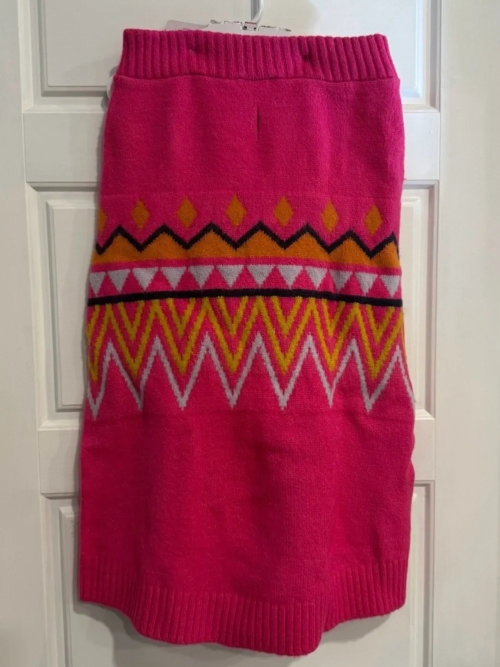 Boots & Barkley XL Dog Sweater Hot Pink Aztec Geometric Knit Pet Apparel